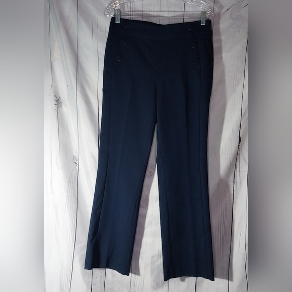 Loft Petites High Waisted Straight Leg Navy Blue Pants - Picture 1 of 11